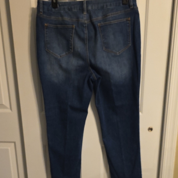 Chico's Dark Blue Floral Embroidered Jeans - Picture 9 of 14